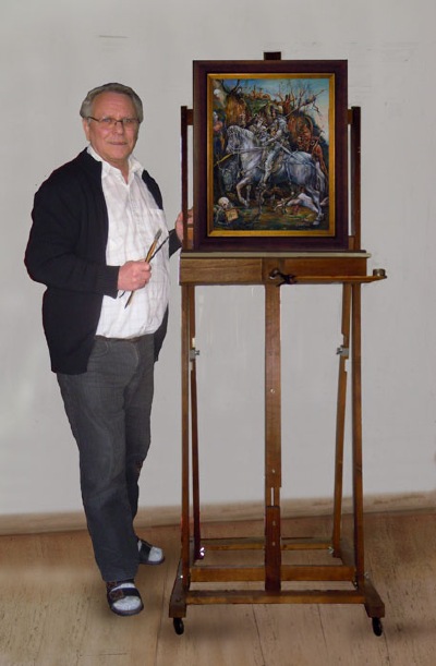 Ritter, Tod u. Teufel; Frei nach einem Kupferstich von A. Dürer